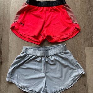 Under Armour Women's Athletic Shorts - Bright Red and Light Gray